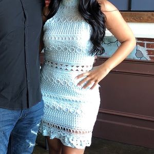 Light blue knit dress